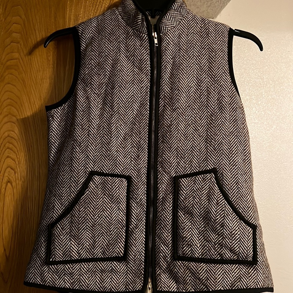 Brown and cream herringbone design vest